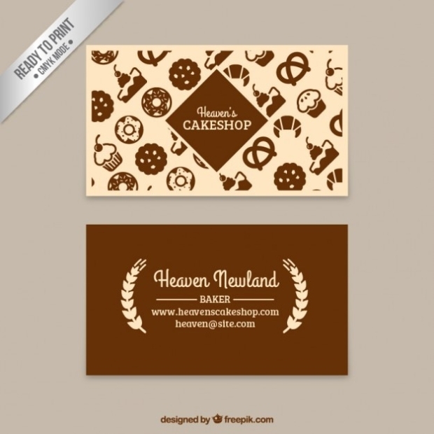 Free Vector | Cake Shop Business Card With Cake Business Cards Templates Free