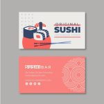 Free Vector | Horizontal Business Card Template For Sushi Restaurant With Restaurant Business Cards Templates Free