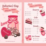 Free Vector | Valentine'S Day Menu Template In Flat Design Pertaining To Free Valentine Menu Templates