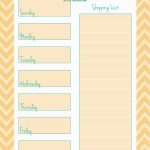 Free Weekly Menu Planner Printable (4 Colors) - Cupcake Diaries in Free Printable Dinner Menu Template