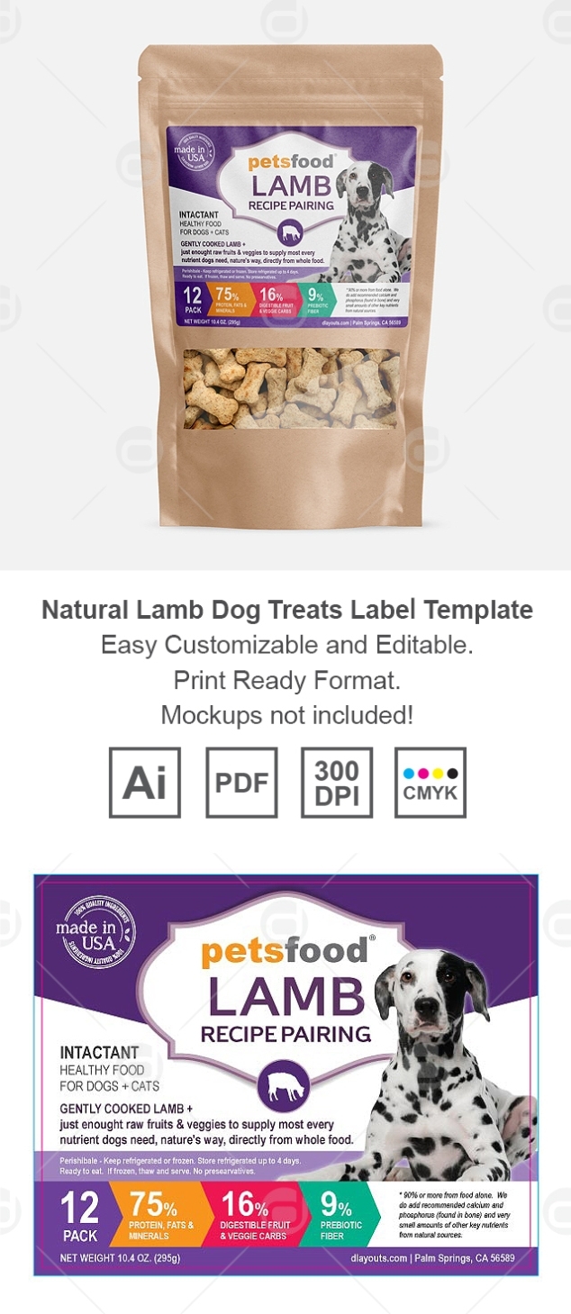 Fresh Lamb Dog Food Label Template In Dog Treat Label Template