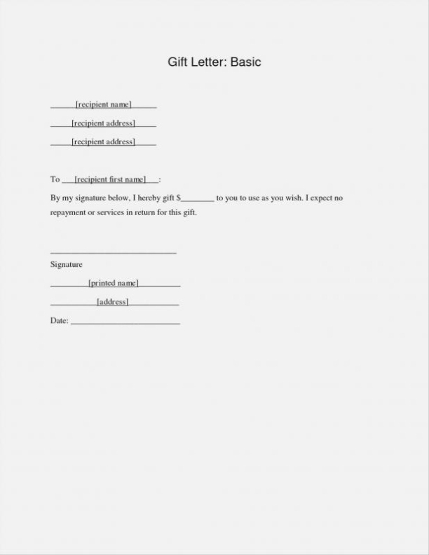 Gift Letter For Mortgage | Template Business Regarding Mortgage Gift Letter Template