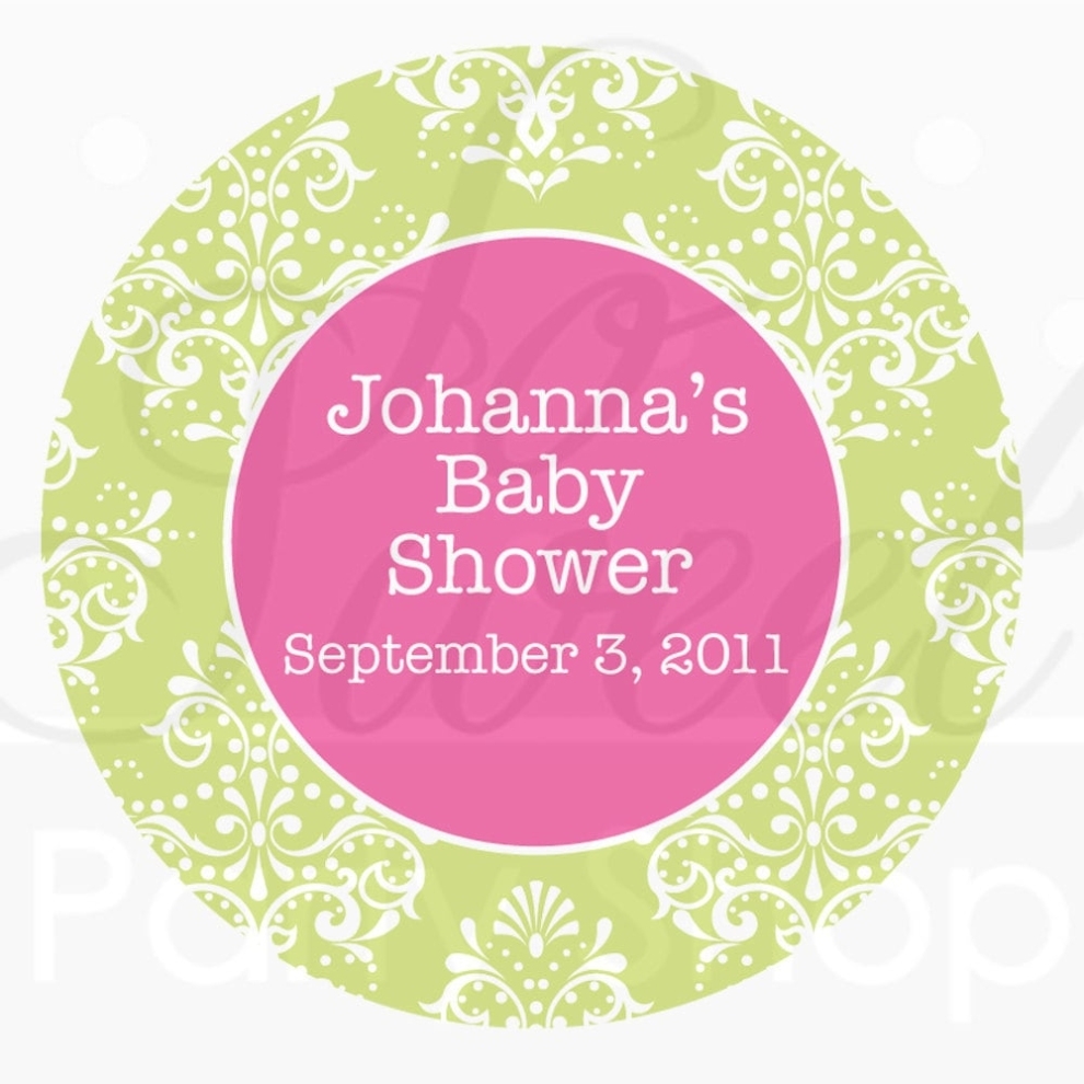 Girls Baby Shower Favor Sticker Labels Baby Shower Favors Throughout Baby Shower Label Template For Favors
