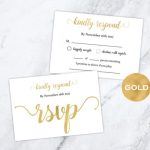 Gold Foil Wedding Rsvp Cards – Gold Wedding – Wedding Rsvp Postcards With Regard To Free Wedding Rsvp Postcard Template