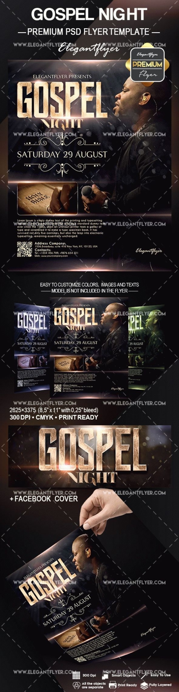 Gospel Night – Flyer Psd Template | By Elegantflyer Pertaining To Gospel Meeting Flyer Template