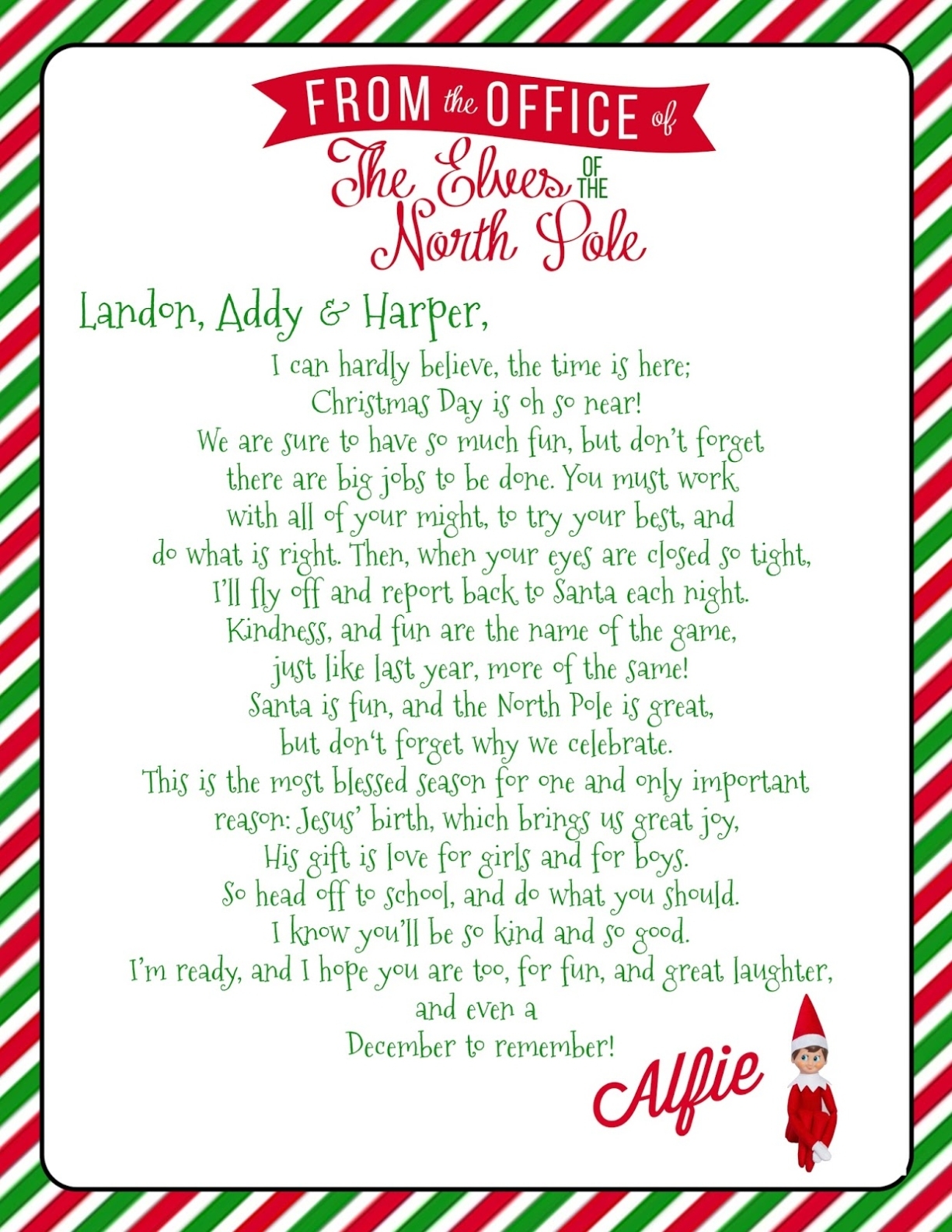 Growing Up Godbold: {Elf On The Shelf} Welcome Letter With Free Printable Pertaining To Elf On The Shelf Arrival Letter Template