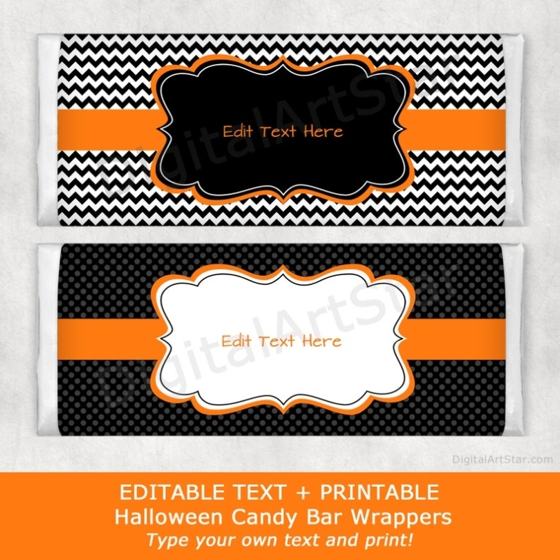 Halloween Candy Bar Wrapper Template Chocolate Bar Wrappers | Etsy In Candy Bar Label Template