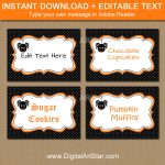 Halloween Labels Buffet Cards Dessert Table Labels Diy | Etsy Regarding Dessert Labels Template
