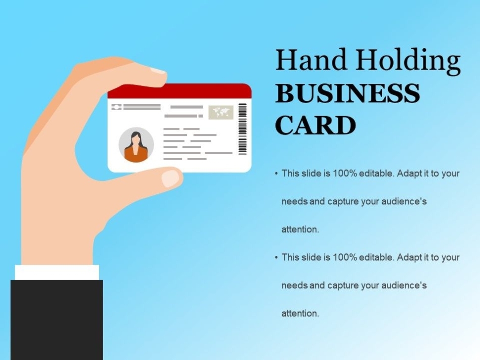 Hand Holding Business Card Example Ppt Presentation | Powerpoint Within Business Card Powerpoint Templates Free