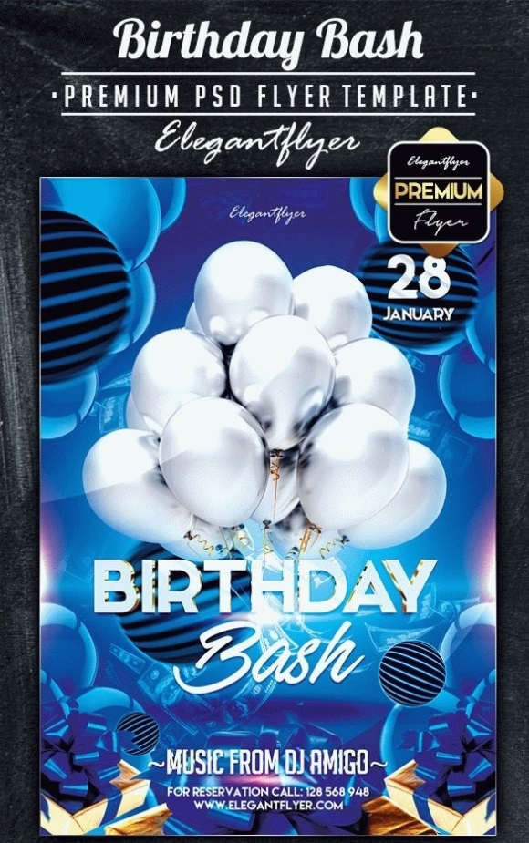 Happy Birthday Flyer Templates In Psd And Premium Version! | By In Free Birthday Flyer Templates