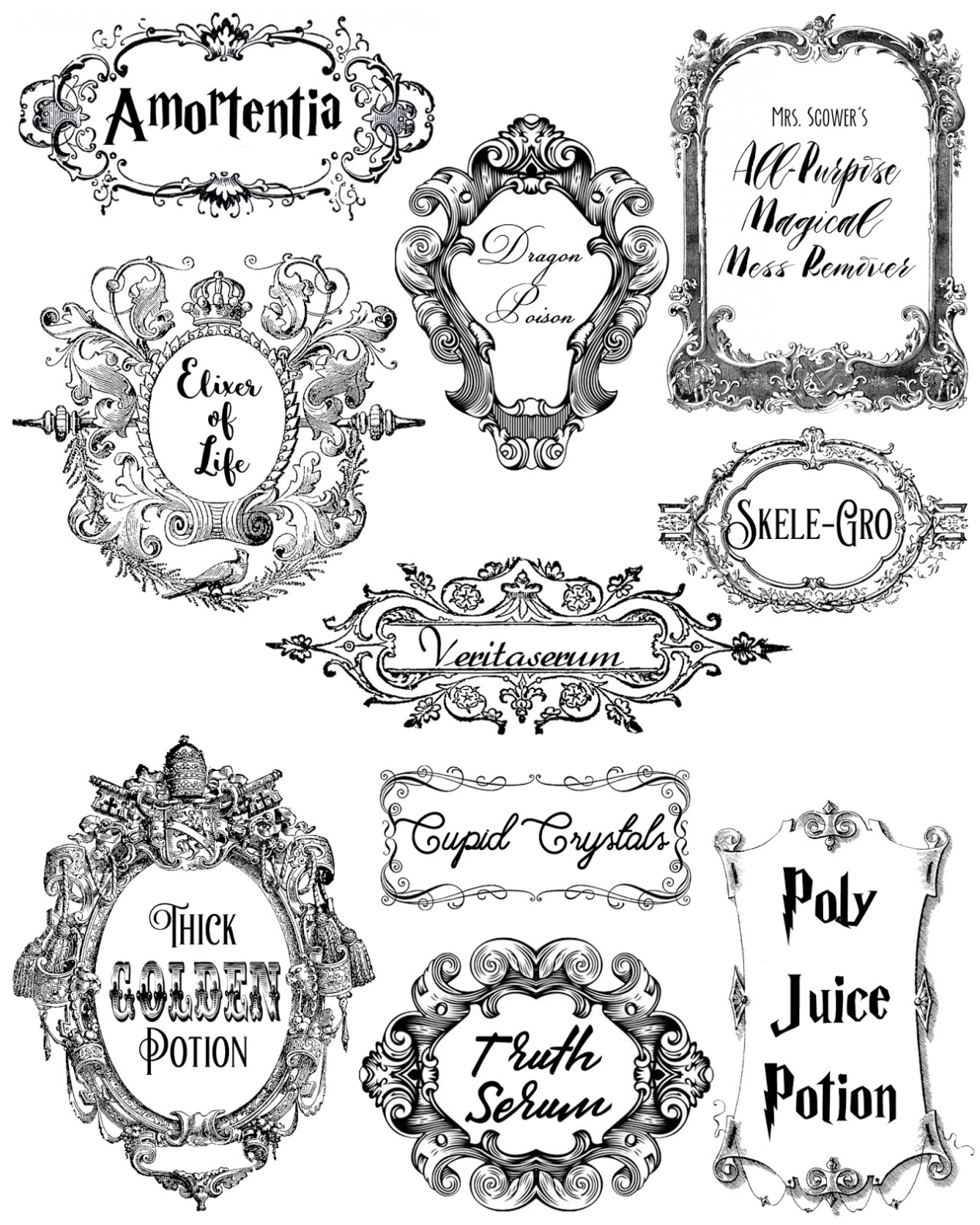 Harry Potter Potion Labels Templates For Potion Label Template