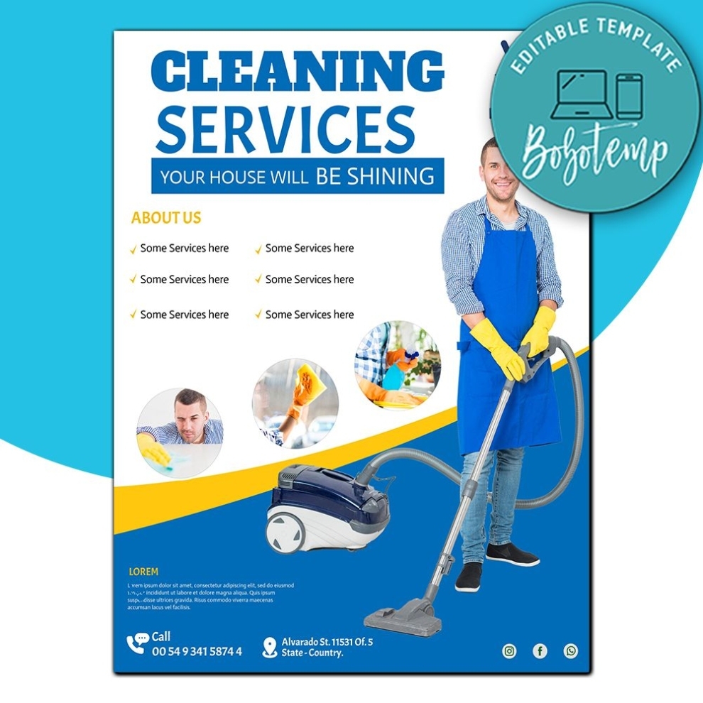 House Cleaning Services Flyer Template Instant Download | Bobotemp Pertaining To Cleaning Flyers Templates Free