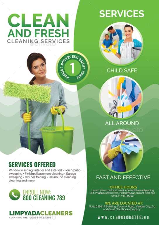 House Cleaning Services Promotional Flyer By Artchery | Graphicriver Regarding Flyers For Cleaning Business Templates