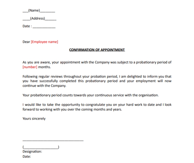 Hr Guide: From Probation To Confirmation Letter Within Probation Meeting Template
