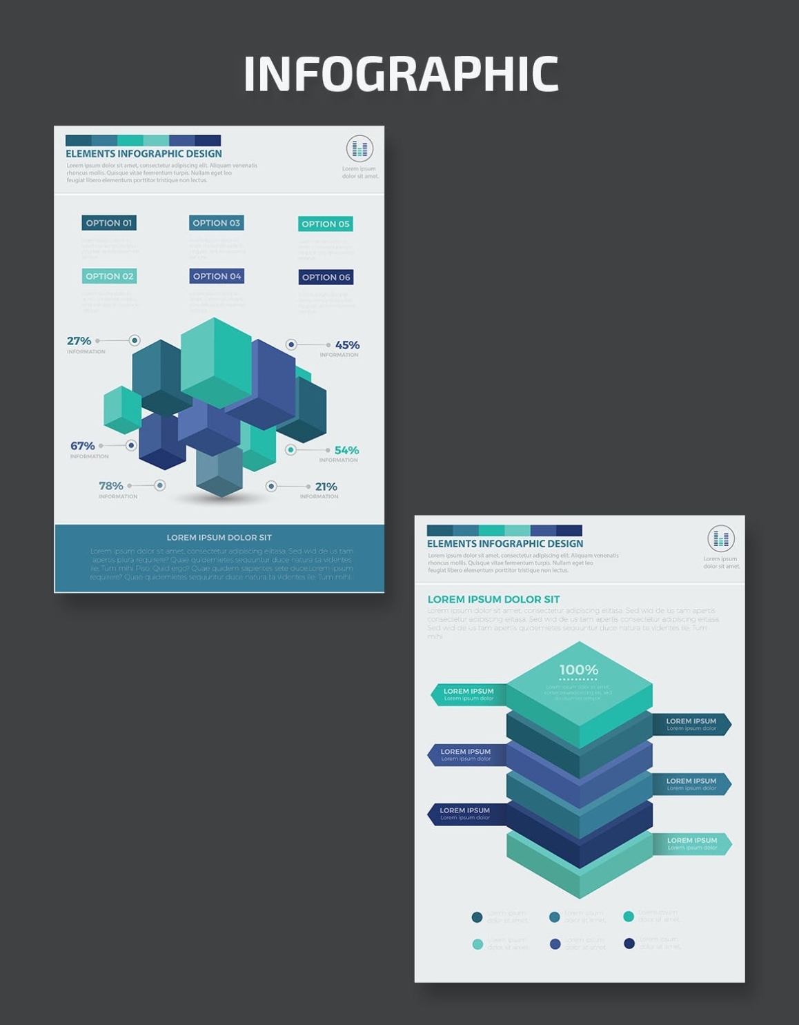 [Illustrator] 3D Infographics Elements A4 Template Design – Learn Throughout Infographic Illustrator Template