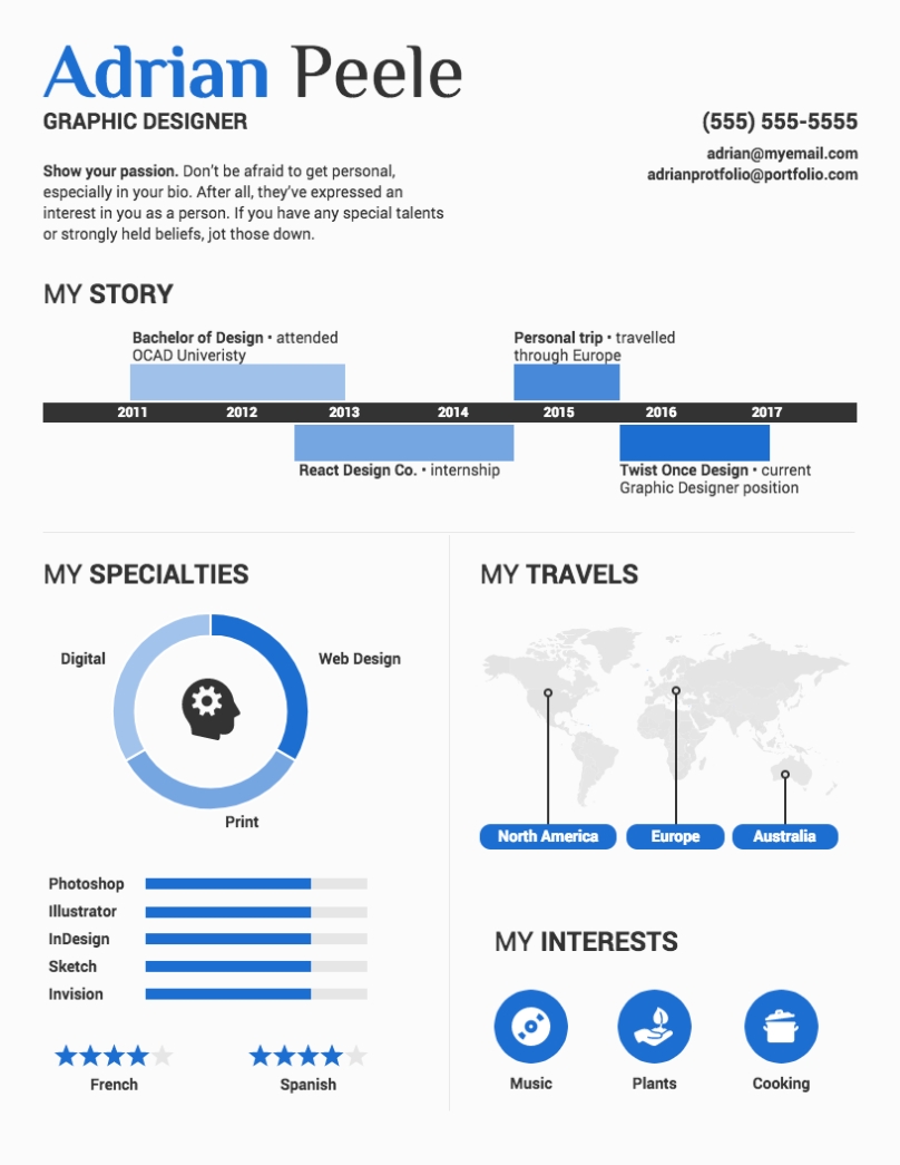 Infographic Timeline Resume In Infographic Cv Template Free