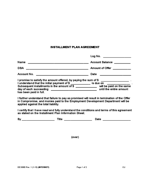 Installment Plan Agreement - Edit, Fill, Sign Online | Handypdf In Installment Payment Agreement Template Free