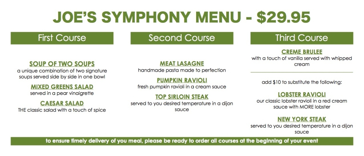 Introducing A $29.95 Fixed Price Menu For Redlands Symphony Attendees Throughout Prix Fixe Menu Template
