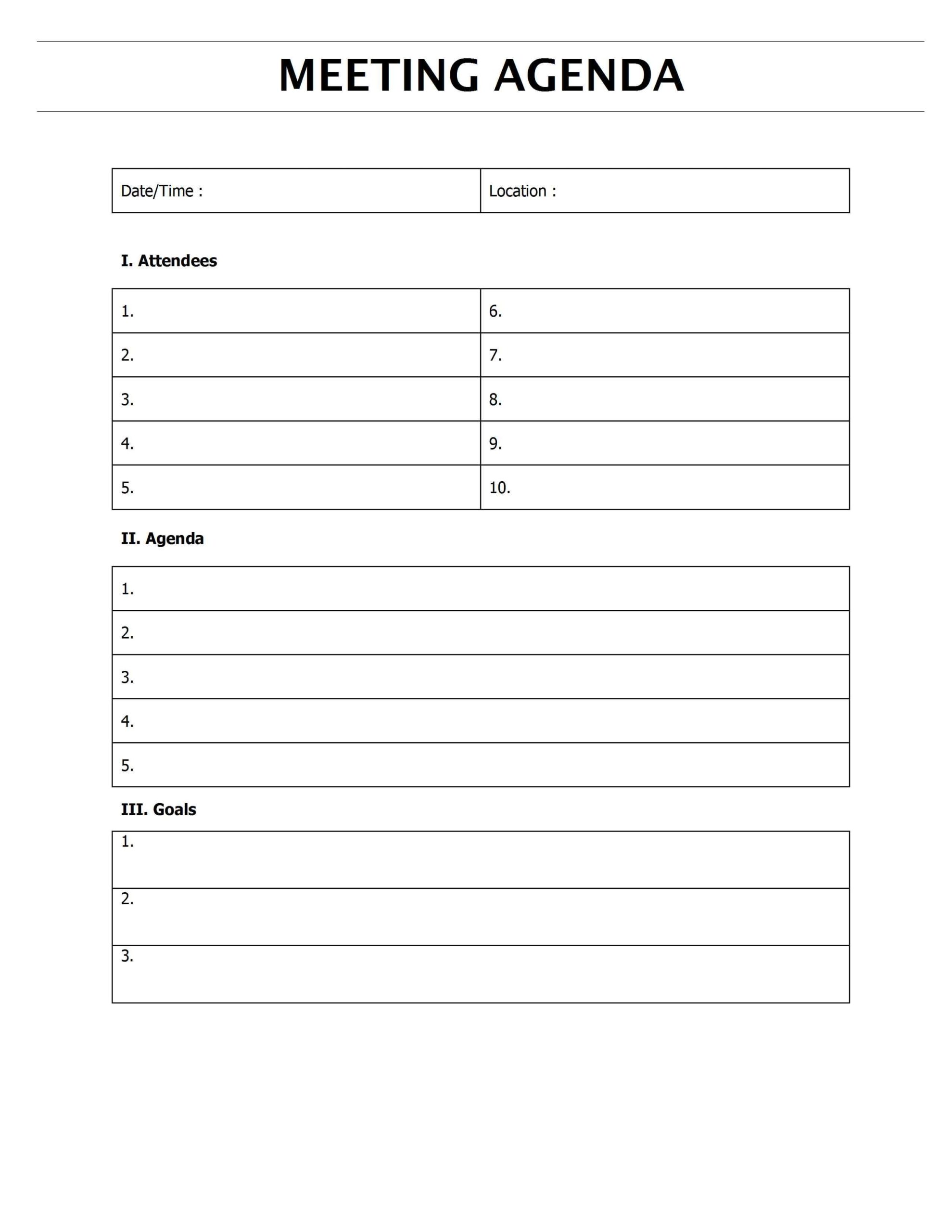Issue Log | Open Office Templates for Blank Meeting Agenda Template