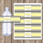 Items Similar To Yellow And Grey Chevron Baby Shower Water Bottle Within Baby Shower Water Bottle Labels Template