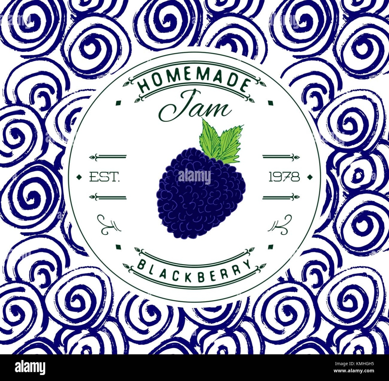 Jam Label Design Template. For Blackberry Dessert Product With Hand Throughout Dessert Labels Template