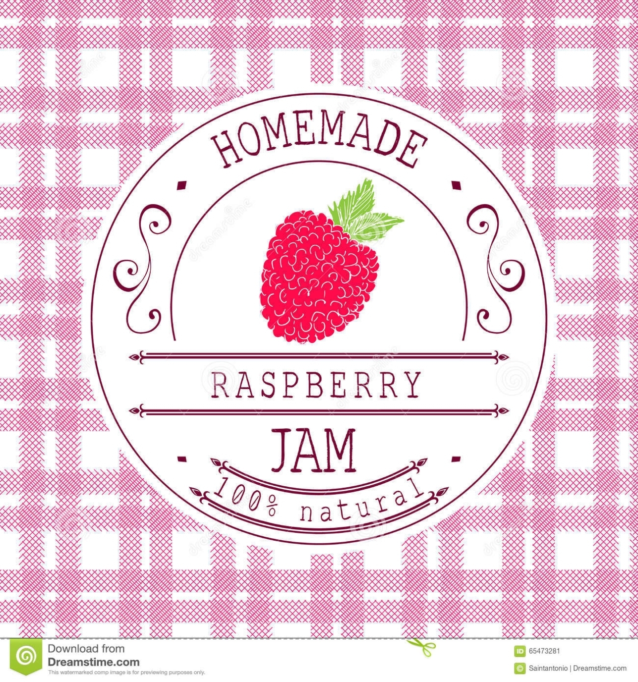 Jam Label Design Template. For Raspberry Dessert Product With Hand Intended For Dessert Labels Template