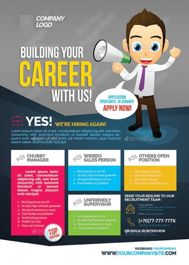 Job Vacancy Flyer By Shamcanggih | Graphicriver Within Job Posting Flyer Template