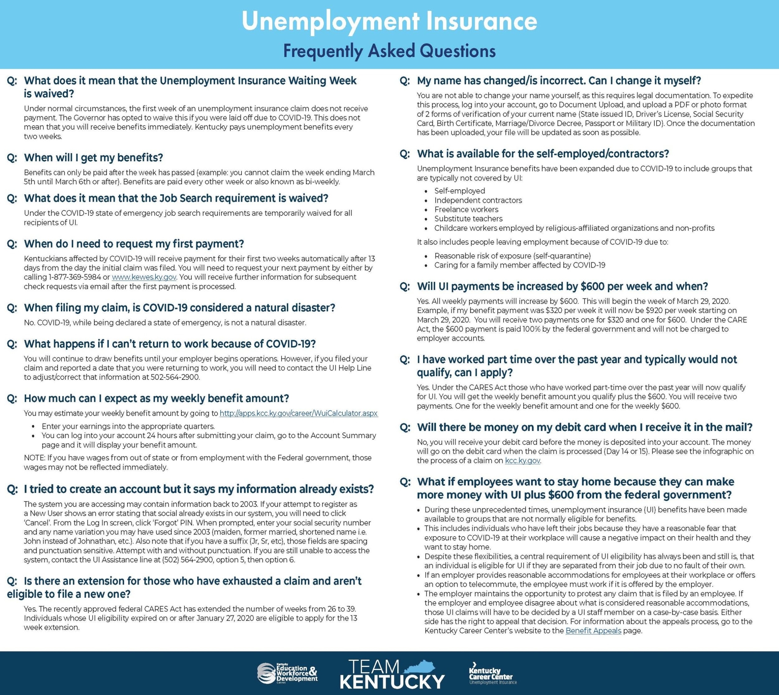 Kentucky Extended Unemployment Benefits 2020 - Ploymen With Regard To Co Founder Separation Agreement Template