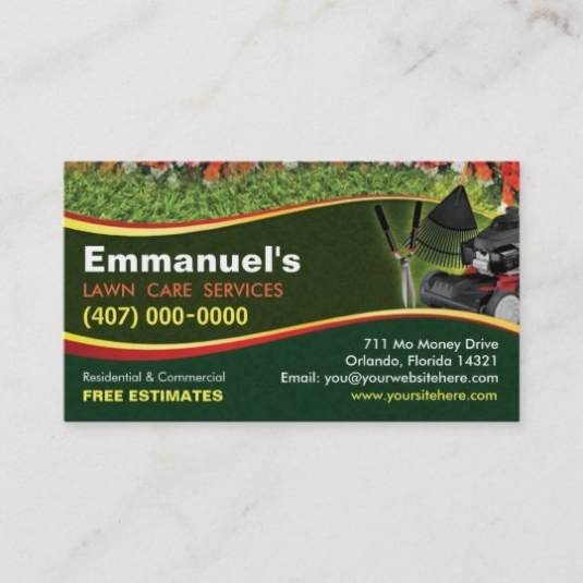 Landscaping Lawn Care Mower Business Card Template | Zazzle With Landscaping Business Card Template