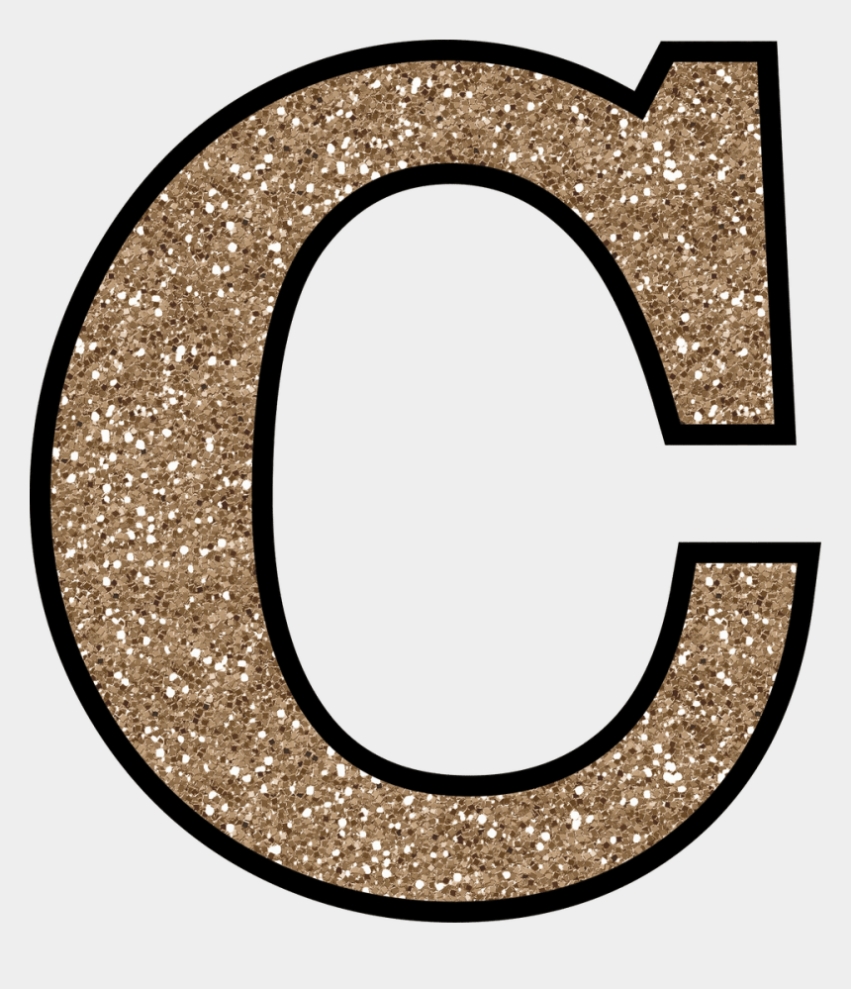 Large C Template Without The Glue Free - Gold Glitter Letter C with Large Letter C Template