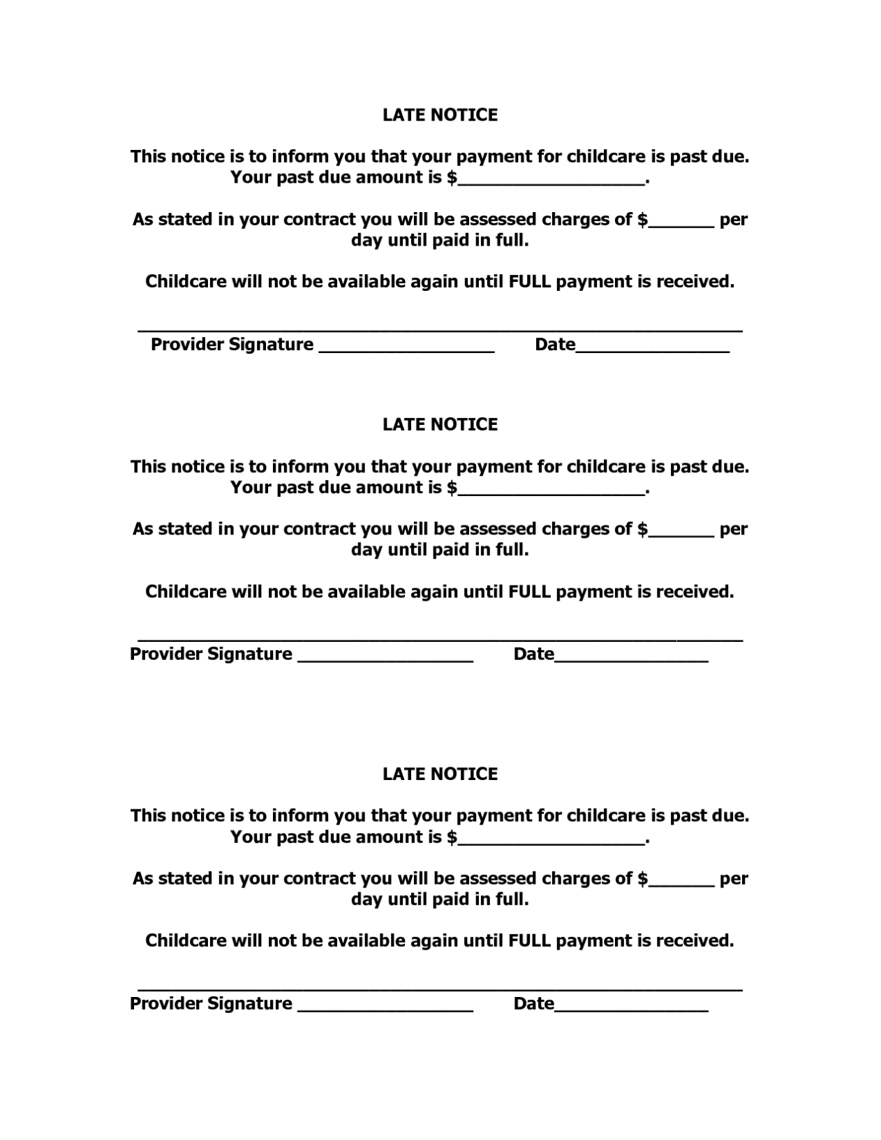 Late Payment Notice - Free Printable Documents Inside Notarized Payment Agreement Template