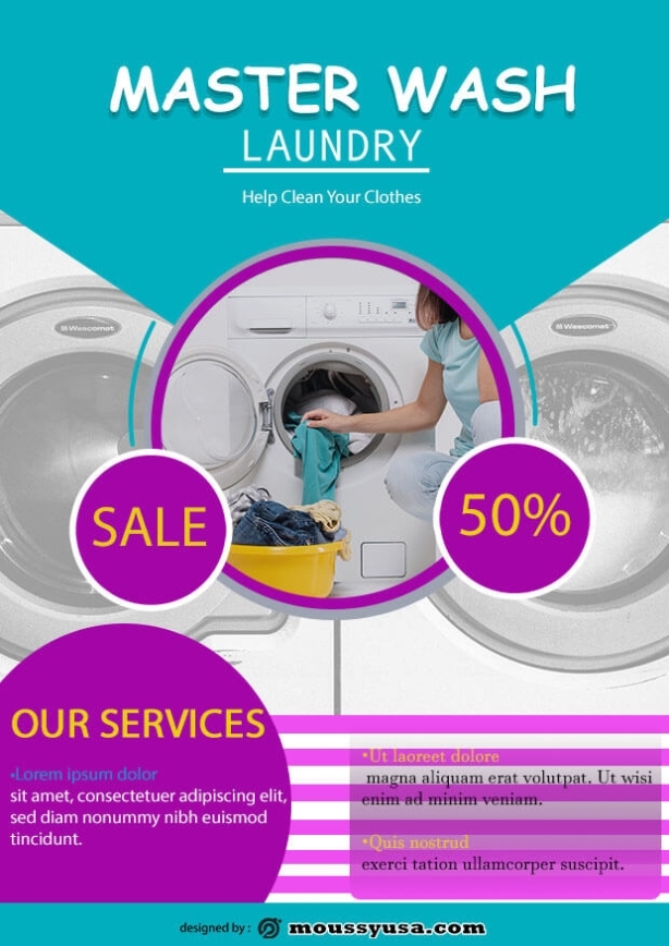 Laundry Service Flyer Psd Template Free | Mous Syusa Throughout Laundry Flyers Templates