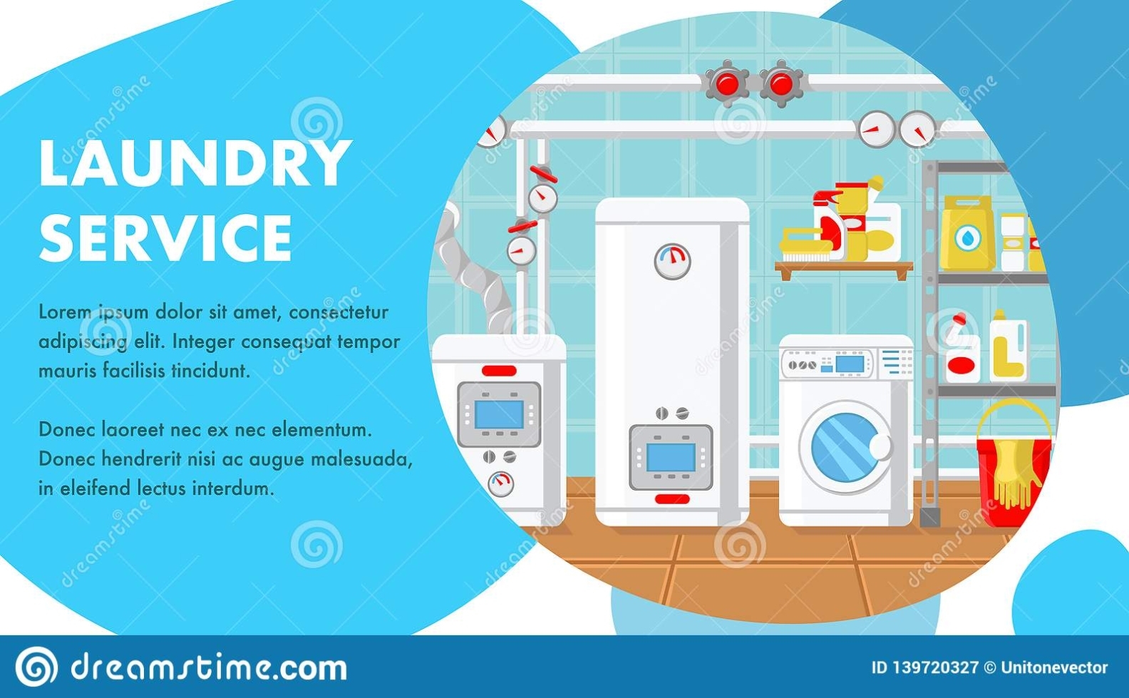 Laundry Service Website Banner Vector Template Stock Vector Pertaining To Ironing Service Flyer Template