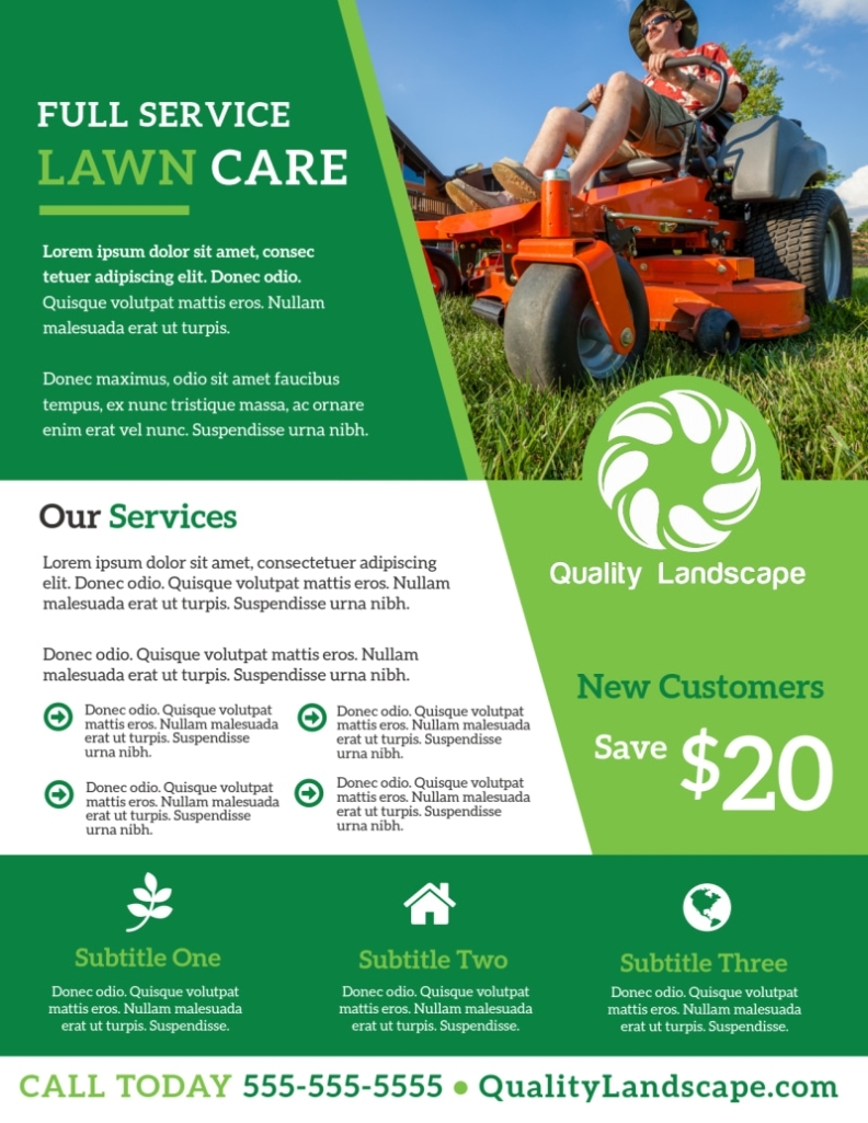 Lawn Care Flyers Examples - Love Lawn Care Flyer Template With Landscaping Flyer Templates