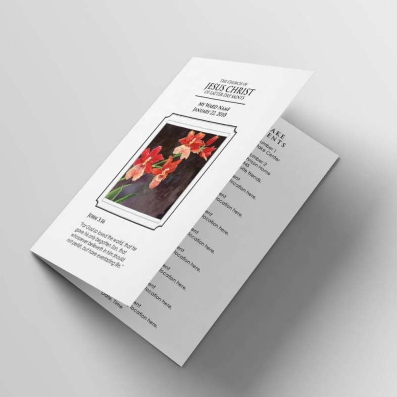 Lds Church Program Template Editable With Watercolor | Etsy Intended For Lds Sacrament Meeting Program Template
