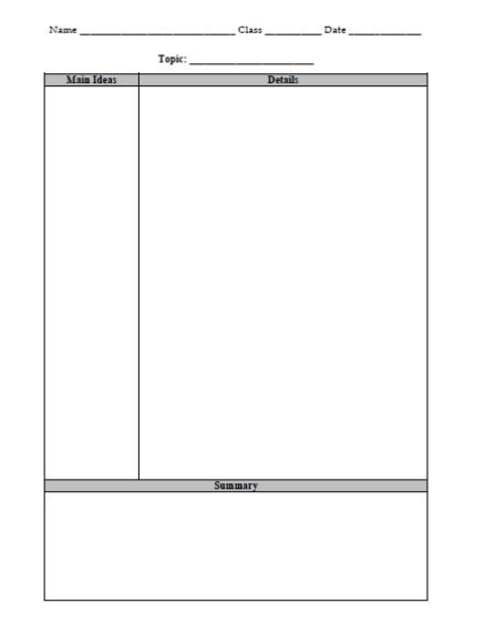 Learning For Success Regarding Cornell Note Taking Template Word