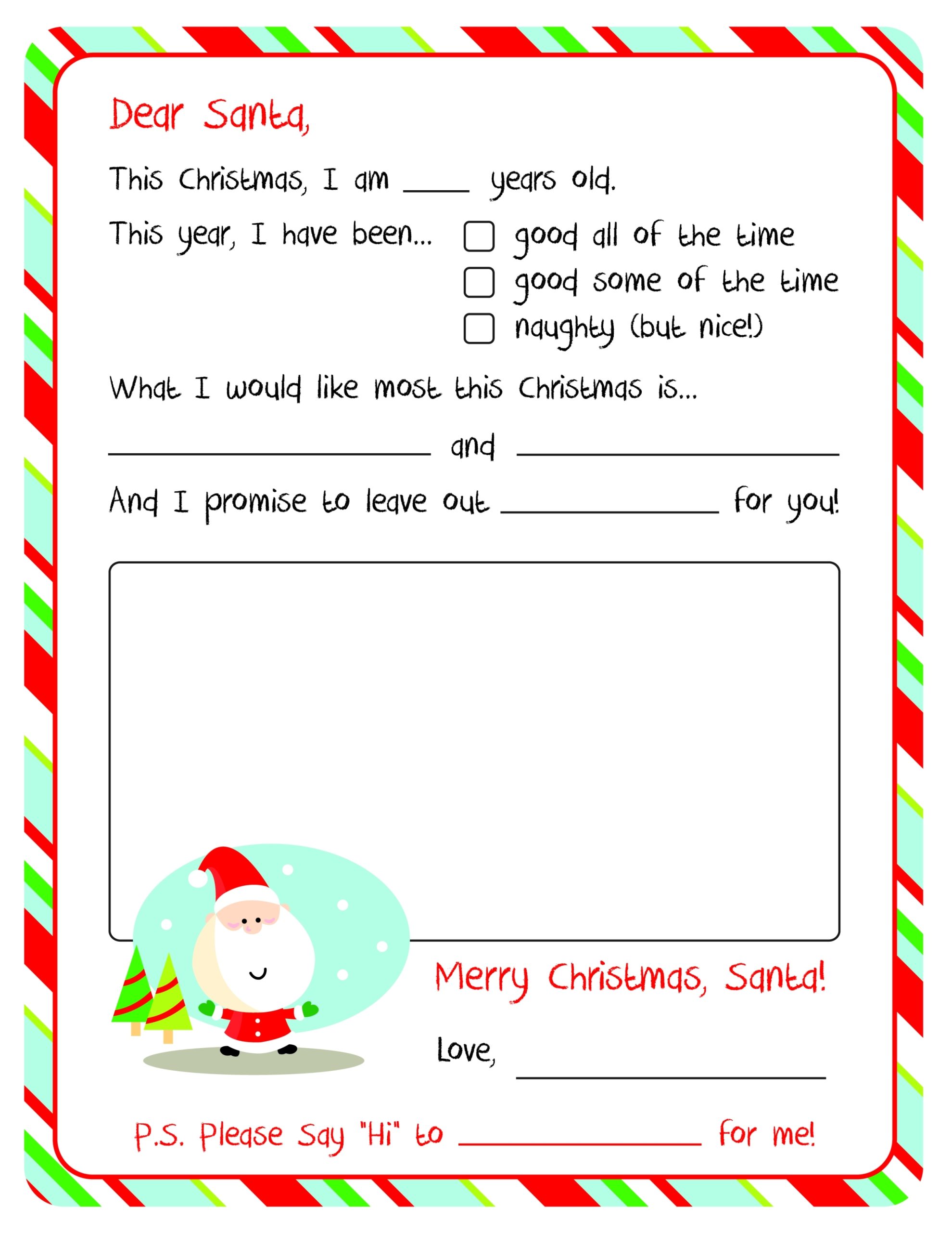 Letter To Santa – Free Printable Within Christmas Letter Templates Free Printable