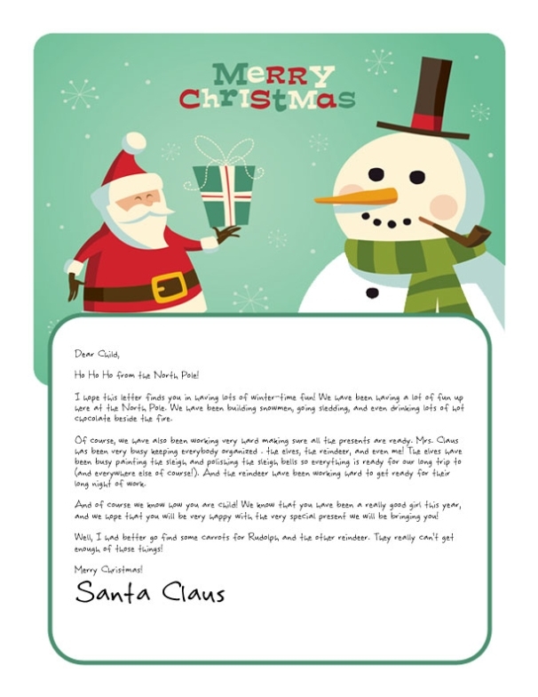 Letter To Santa Template Word Doc Collection In Letter From Santa Template Word
