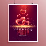 Lovely Valentines Day Bubble Hearts Flyer Template – Download Free Throughout Valentines Day Flyer Template Free