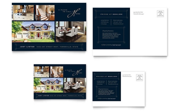 Luxury Home Real Estate Postcard Template – Word & Publisher Inside Postcard Size Template Word