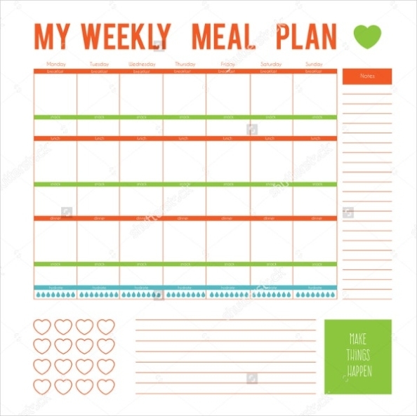 Meal Plan Template - 22+ Free Word, Pdf, Psd, Vector Format Download Throughout Weekly Menu Template Word