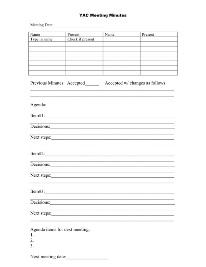 Meeting Minutes Template - Download Free Documents For Pdf, Word And Excel Intended For Minute Of Meeting Template Doc