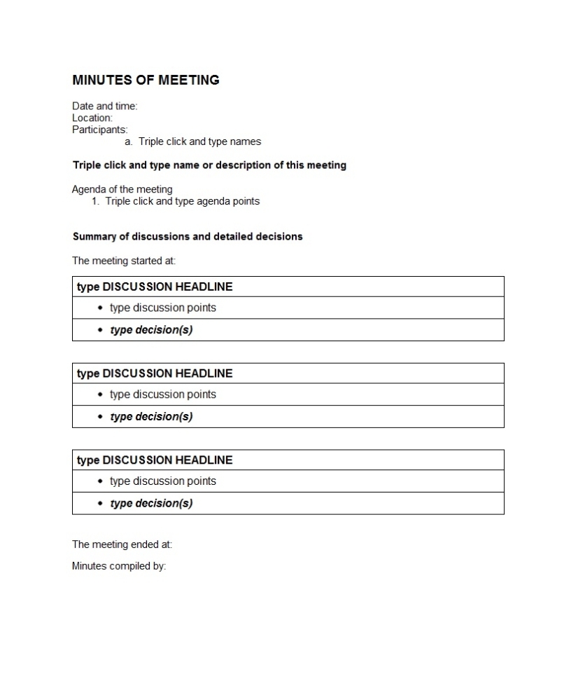 Meeting Minutes Word Template ~ Template Sample With Meeting Minutes Template Doc