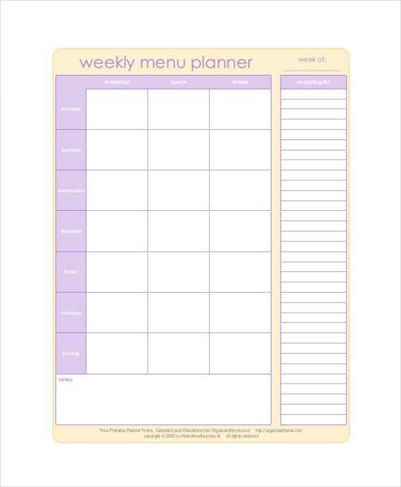 Menu Planner Templates | 14+ Free Word, Excel & Pdf Formats, Samples With Menu Planning Template Word