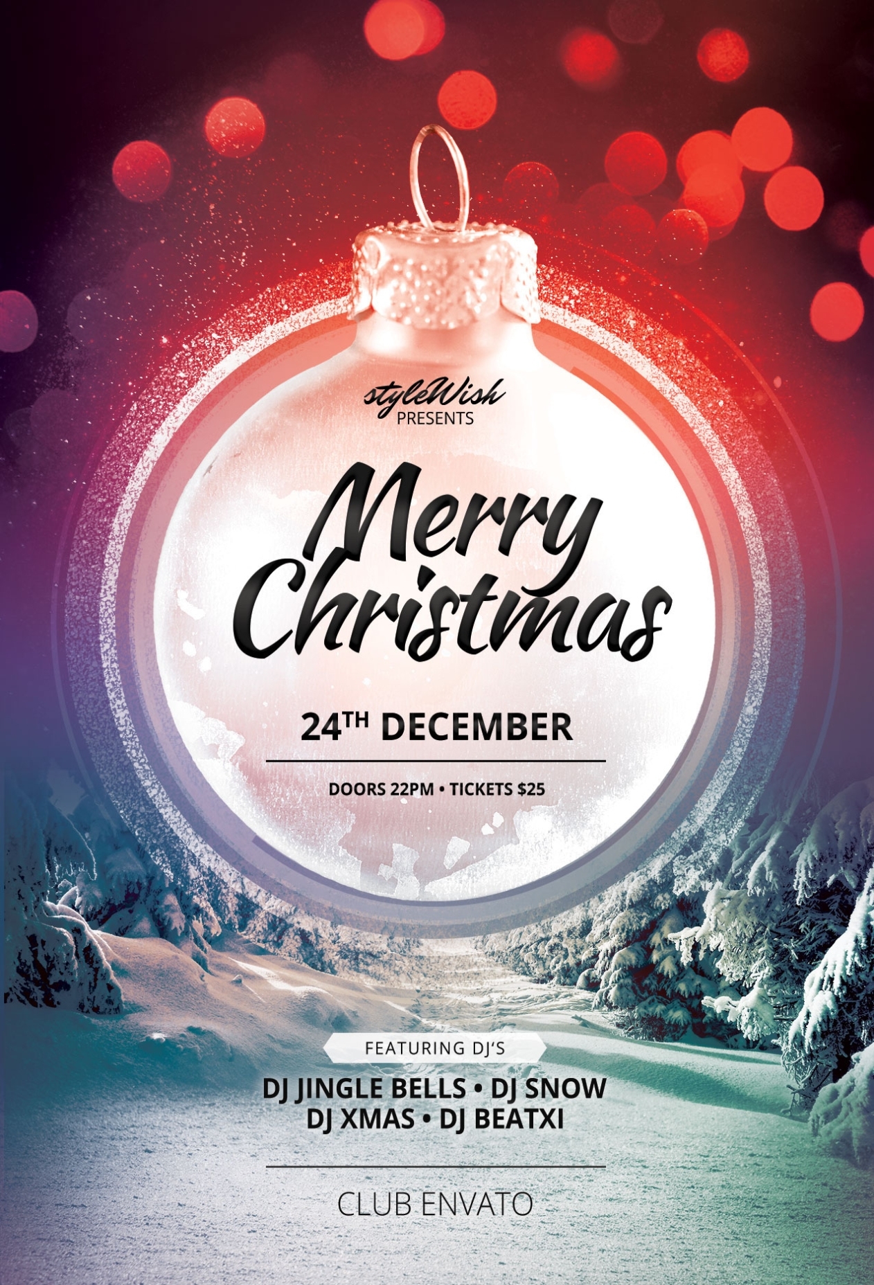 Merry Christmas Flyer Template On Behance With Free Christmas Party Flyer Templates