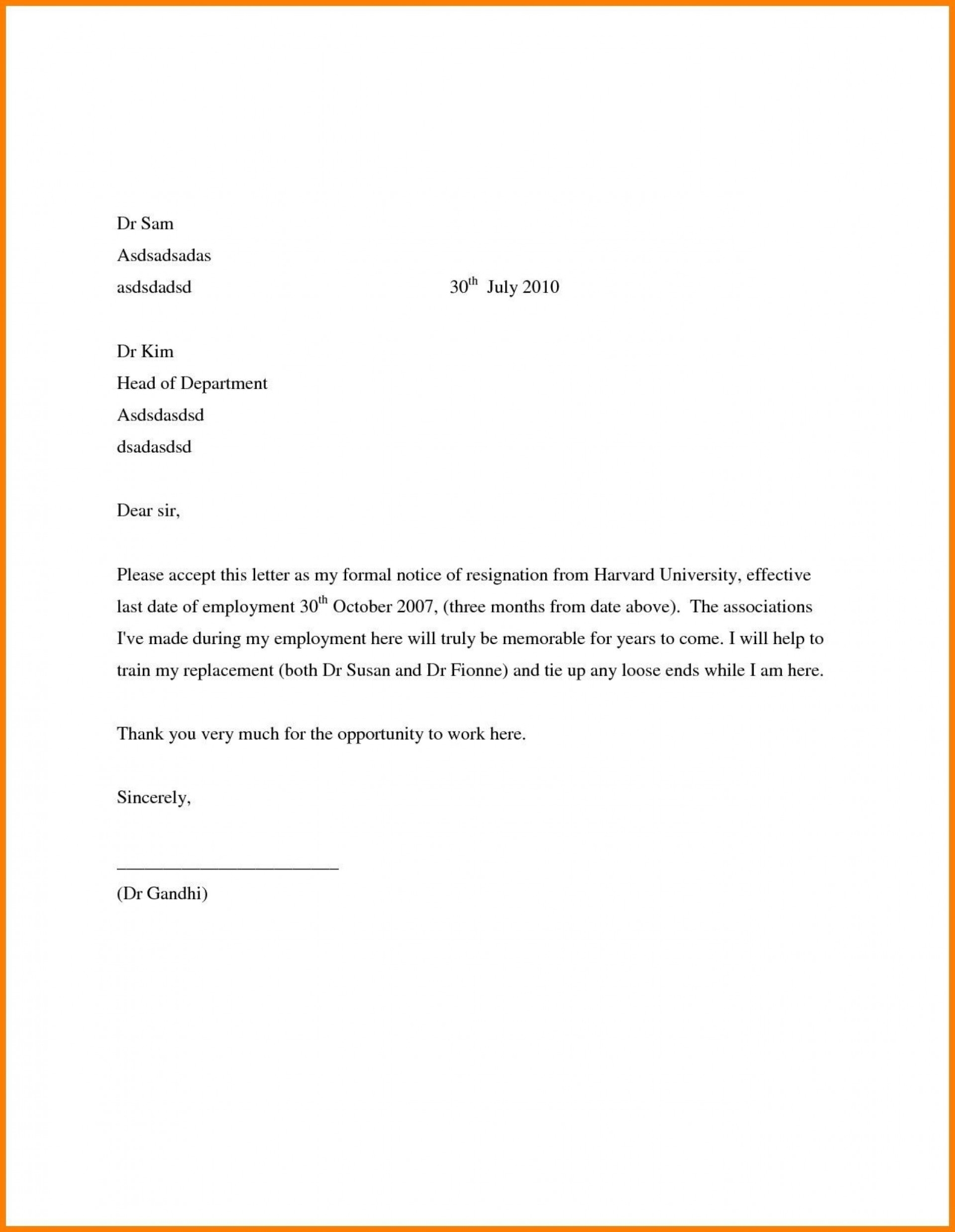 Microsoft Word Letter Of Resignation Template For Your Needs – Letter Within Free Sample Letter Of Resignation Template