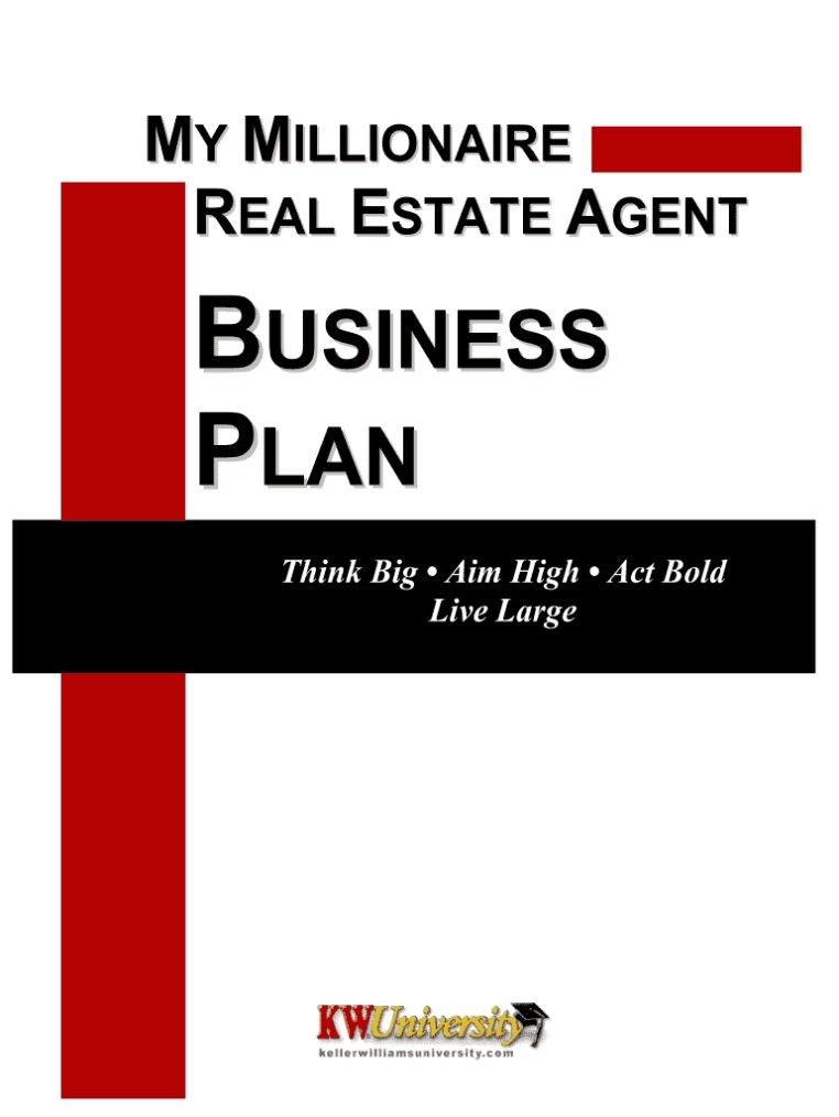 Millionaire Real Estate Agent Business Plan Form - Fill Out And Sign Within Real Estate Agent Business Plan Template