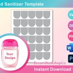 Mini Hand Sanitizer Label Template Svg Dxf Ms Word Docx | Etsy throughout Hand Sanitizer Label Template