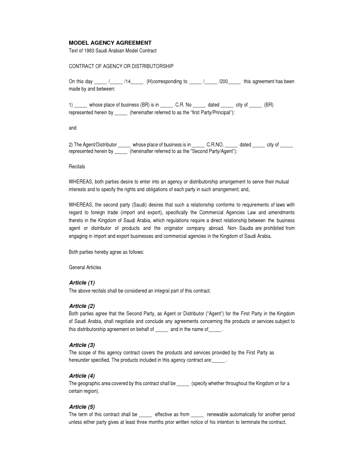 Modeling Contract Agreement – Free Printable Documents Pertaining To Talent Agency Agreement Template