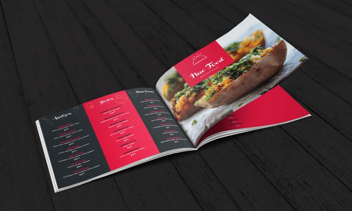 Modern Food Restaurant Menu Brochure / Bi-Fold Template On Behance intended for Bi Fold Menu Template